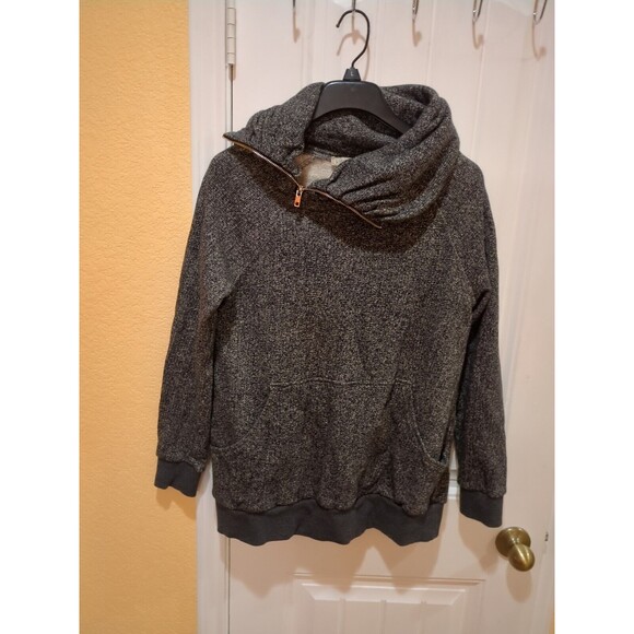 Kimi Kai Maternity Sweater Womens Size L Heather Gray Cowl Neck - Picture 2 of 13